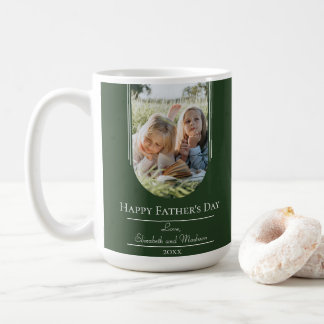 Modern Arch Frame Photo Father's Day | Emerald Coffee Mug