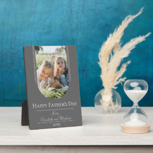 Modern Arch Frame Photo Father's Day Grey