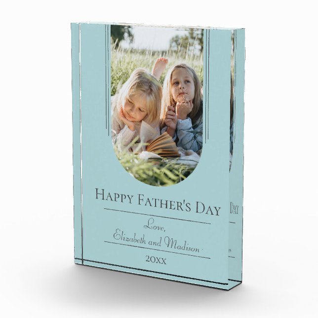 Modern Arch Frame Photo Father's Day | Teal (Right)