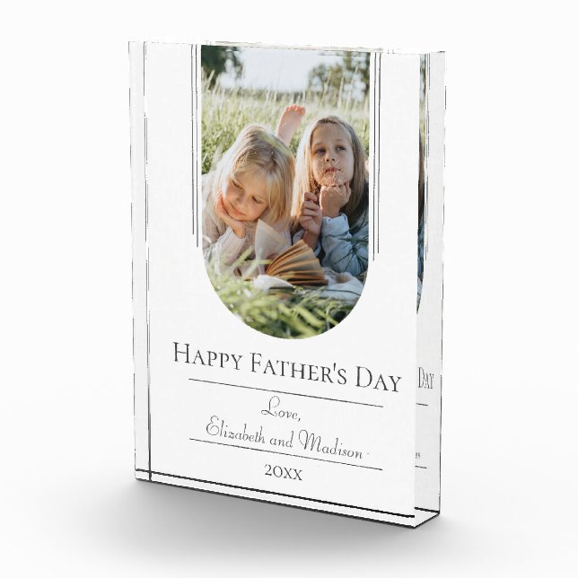 Modern Arch Frame Photo Father's Day | White Block (Right)