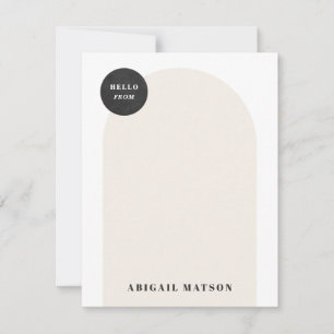 Modern Arch Frame Stationery Note Card - Black