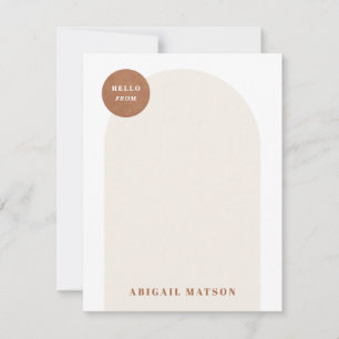 Modern Arch Frame Stationery Note Card - Tan