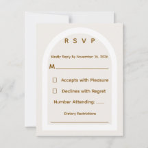 Modern Arch & Gold Glitter Wedding RSVP
