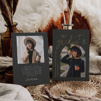 Modern Arch Graduation Gold Charcoal Grey