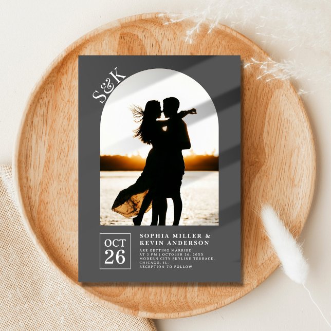 Modern Arch I Photo I Emperor I Wedding Invitation (Creator Uploaded)