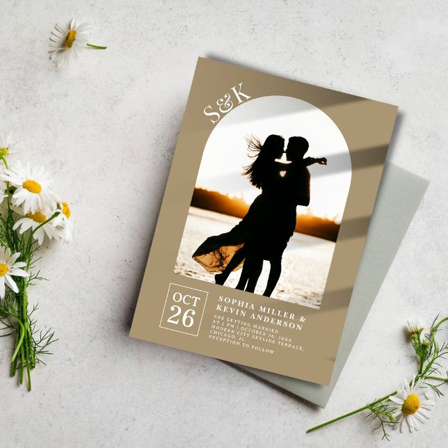 Modern Arch I Photo I Sandal I Wedding Invitation (Creator Uploaded)