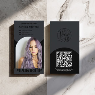 Modern arch makeup black photo qr code logo business card