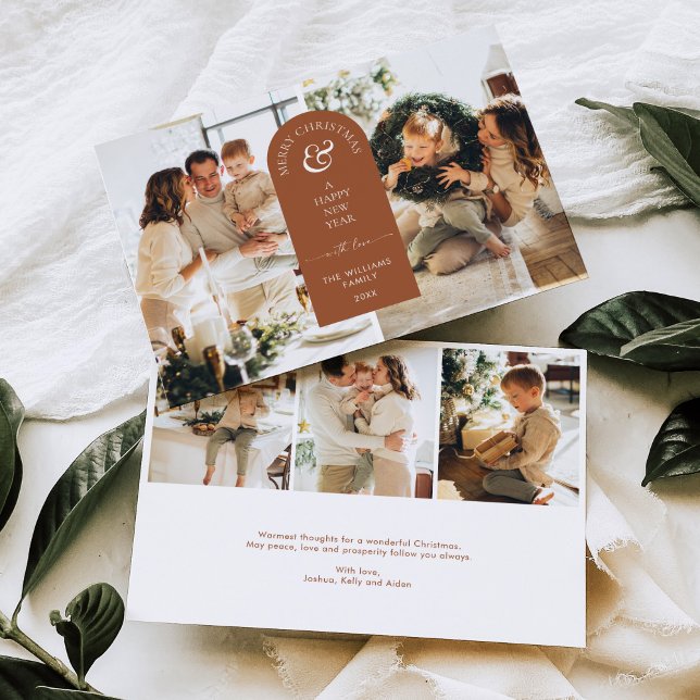 Modern Arch Merry Christmas Photo Holiday Card (Creator Uploaded)