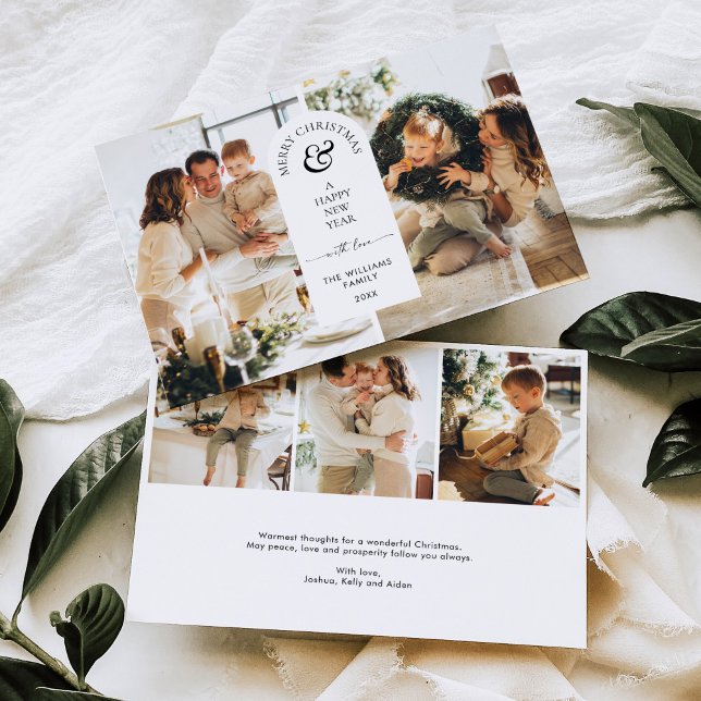 Modern Arch Merry Christmas Photo Holiday Card  (Creator Uploaded)