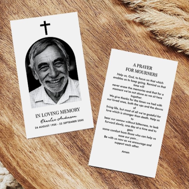 Modern Arch Photo Christian Memorial Prayer Cards (Creator Uploaded)
