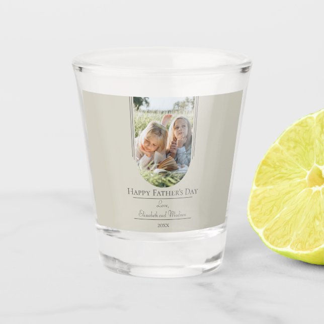 Modern Arch Photo Father's Day | Beige Shot Glass (Front)