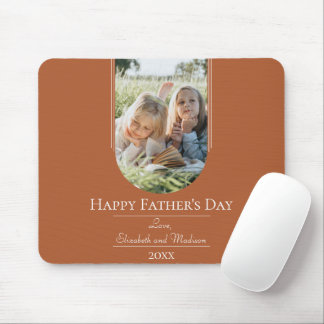 Modern Arch Photo Father's Day | Burnt Orange Mouse Pad