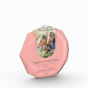 Modern Arch Photo Father's Day Coral Block