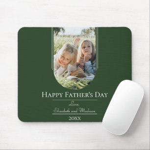 Modern Arch Photo Father's Day Emerald Green Mouse Pad