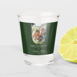 Modern Arch Photo Father's Day   Emerald Green Shot Glass