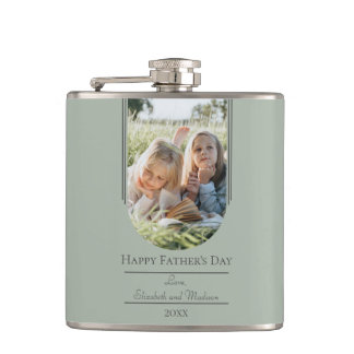 Modern Arch Photo Father's Day | Sage Green Hip Flask