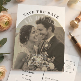 Modern Arch Photo Foil Save the Date Card