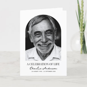 Modern Arch Photo Folded 4-Page Funeral Program