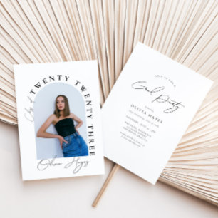 Modern Arch Photo Grad Party Invitation