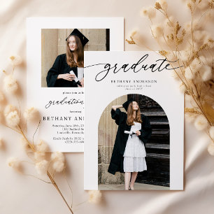 Modern Arch Photo Graduation Invitation