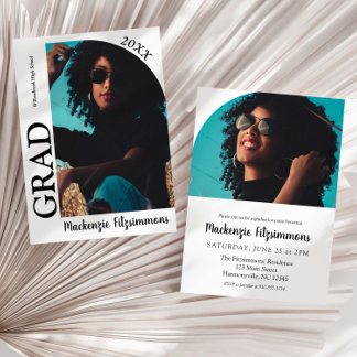 Modern Arch Photo Graduation Invitation