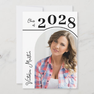 Modern Arch Photo Graduation  Invitation