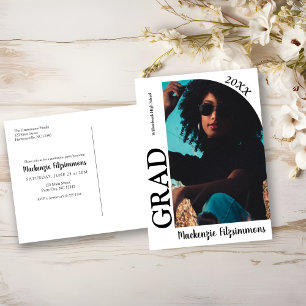 Modern Arch Photo Graduation Invitation Postcard