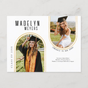 Modern Arch Photo Graduation Postcard