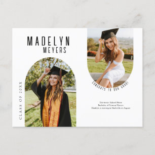 Modern Arch Photo Graduation Postcard