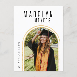 Modern Arch Photo Graduation Postcard