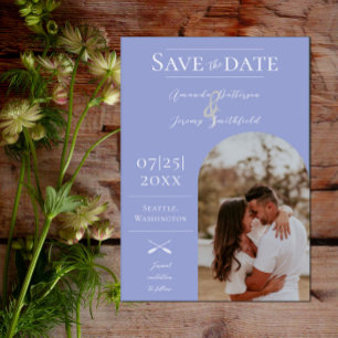 Modern Arch Photo   Periwinkle Save the Date