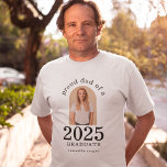 Modern Arch Photo Proud Dad of 2025 Graduate  T-Shirt<br><div class="desc">Modern Arch Photo Proud Dad of 2025 Graduate. Especially for dads of newly graduated students to wear with pride. Your grad's photo is within an arch shape, and the year large and bold, with graduate's name. Easily personalise the text as required and replace the photo with your own of portrait...</div>