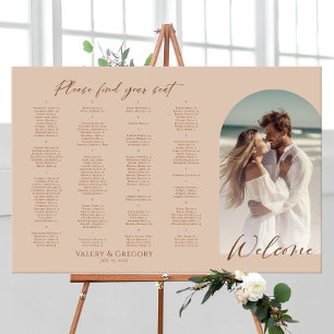 Modern arch photo wedding seating chart