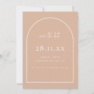 Modern Arch Retro Minimalist Blush Dusty Pink Save The Date