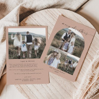 Modern Arch Salmon Photo Collage Family Christmas