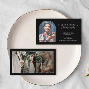 Modern Arch Script Photography Professional Business Card