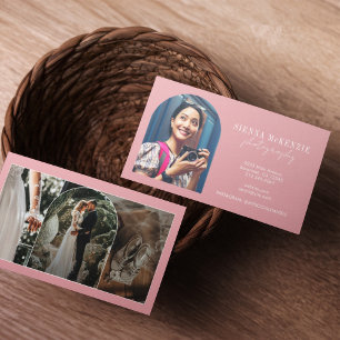 Modern Arch Script Photography Professional Business Card