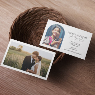 Modern Arch Script Photography Professional Business Card