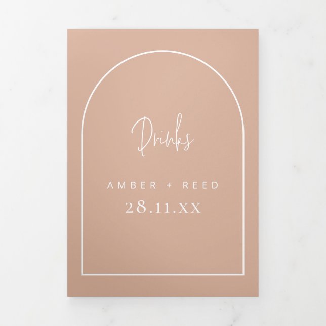 Modern Arch Signature Cocktail Drinks Menu Wedding (Cover)