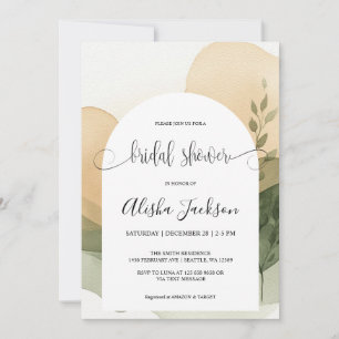 Modern Arch Terracotta & Sage Bridal Shower  Invitation