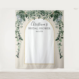 Modern Arch watercolor botanic beige backdrop Tapestry