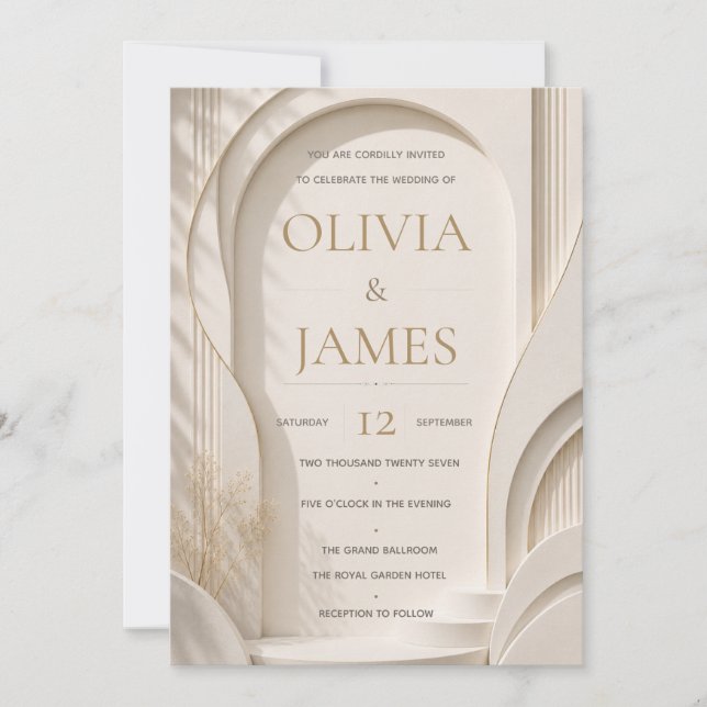 Modern Arch Wedding Invitation (Front)