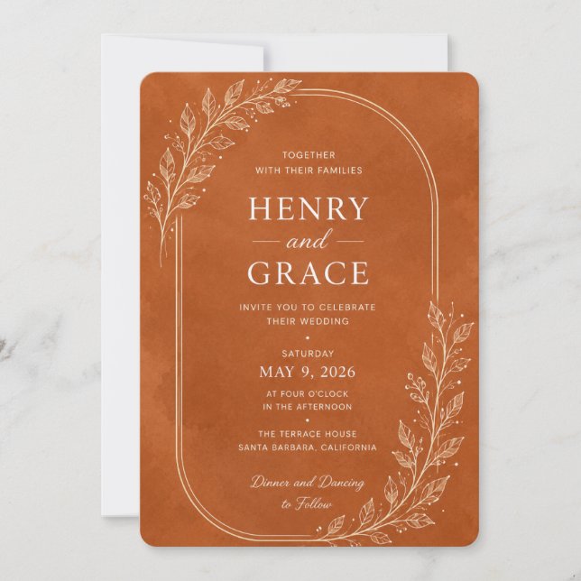 Modern Arch Wedding Invitation Template (Front)
