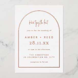 Modern Arch Wedding Real Rose Gold Foil 