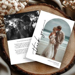 Modern Arch Wedding Thank You Card
