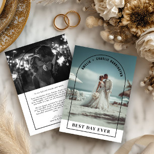 Modern Arch Wedding Thank You Card