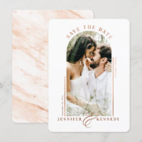 Modern Arched Photo Frame Terracotta Marble Back