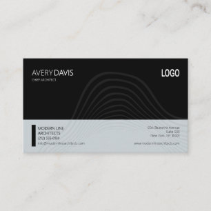 Modern Architect Black & Grey Contour Business Card