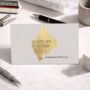 Modern Architect Gold Minimal Business Card