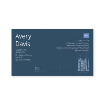 Modern Architect Navy & White Minimalist Blueprint